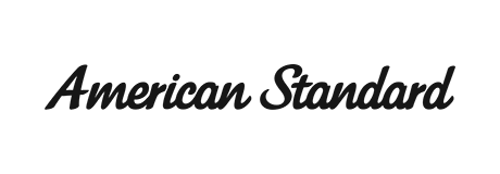 A black and white image of the american standard logo.